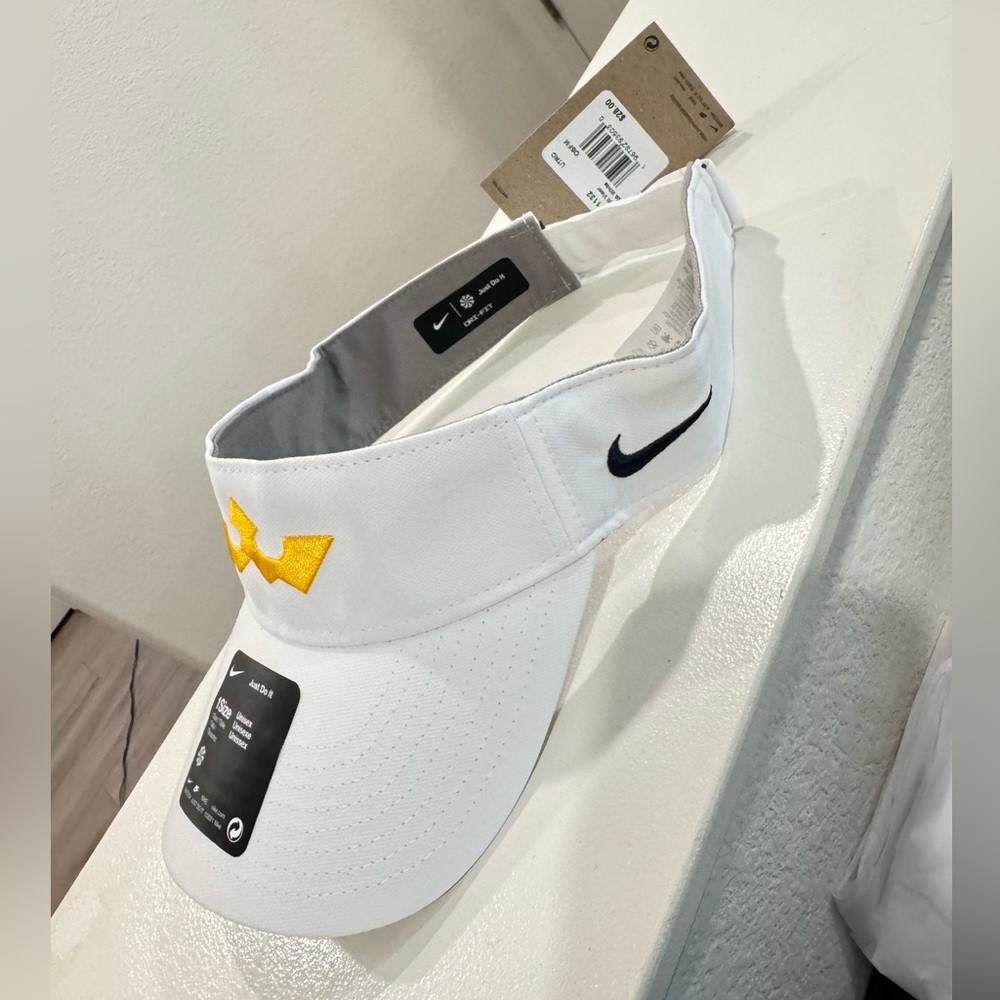Nike White Visor with Yellow Embroidery